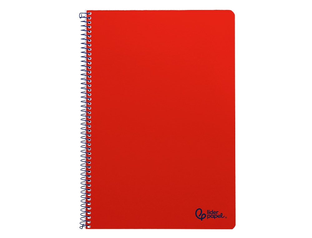 CUADERNO ESPIRAL LIDERPAPEL A4 SMART TAPA BLANDA 80H 75GR PAUTA 2,5MM CON MARGEN COLOR ROJO
