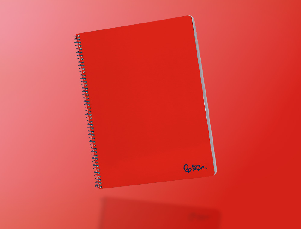 CUADERNO ESPIRAL LIDERPAPEL A4 SMART TAPA BLANDA 80H 75GR PAUTA 2,5MM CON MARGEN COLOR ROJO
