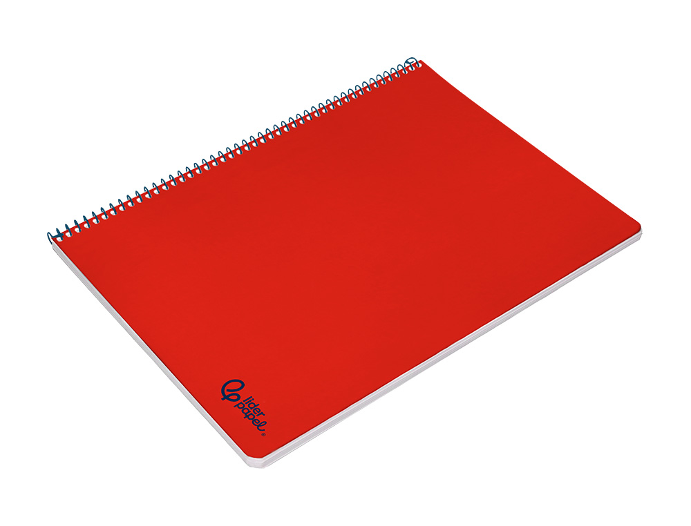 CUADERNO ESPIRAL LIDERPAPEL A4 SMART TAPA BLANDA 80H 75GR PAUTA 2,5MM CON MARGEN COLOR ROJO