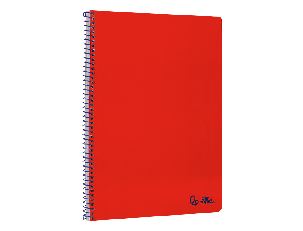 CUADERNO ESPIRAL LIDERPAPEL A4 SMART TAPA BLANDA 80H 75GR PAUTA 2,5MM CON MARGEN COLOR ROJO