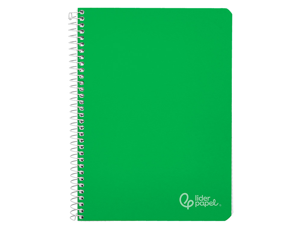 CUADERNO ESPIRAL LIDERPAPEL A4 WITTY TAPA DURA 80H 90GR PAUTA 2,5MM CON MARGEN COLOR VERDE