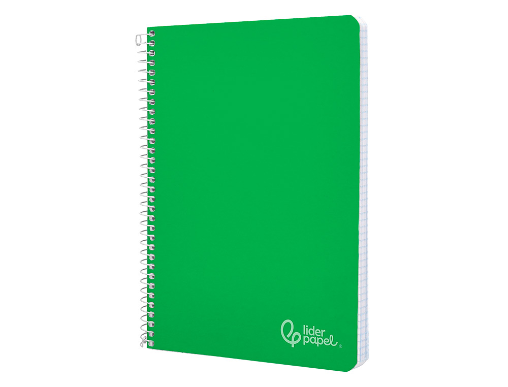 CUADERNO ESPIRAL LIDERPAPEL A4 WITTY TAPA DURA 80H 90GR PAUTA 2,5MM CON MARGEN COLOR VERDE