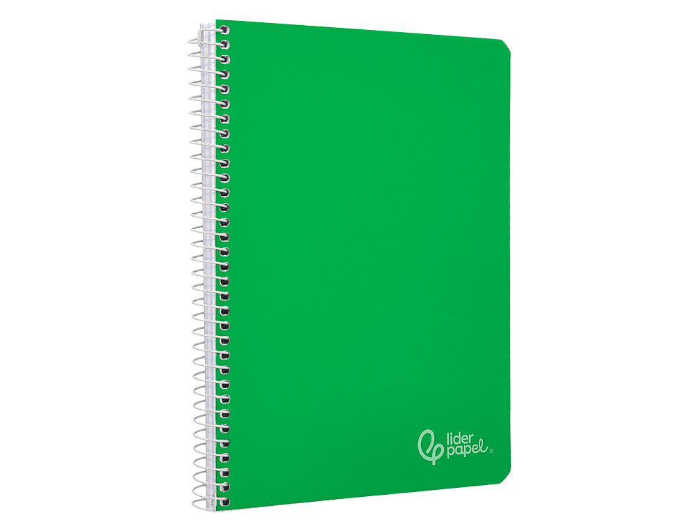 CUADERNO ESPIRAL LIDERPAPEL A4 WITTY TAPA DURA 80H 90GR PAUTA 2,5MM CON MARGEN COLOR VERDE