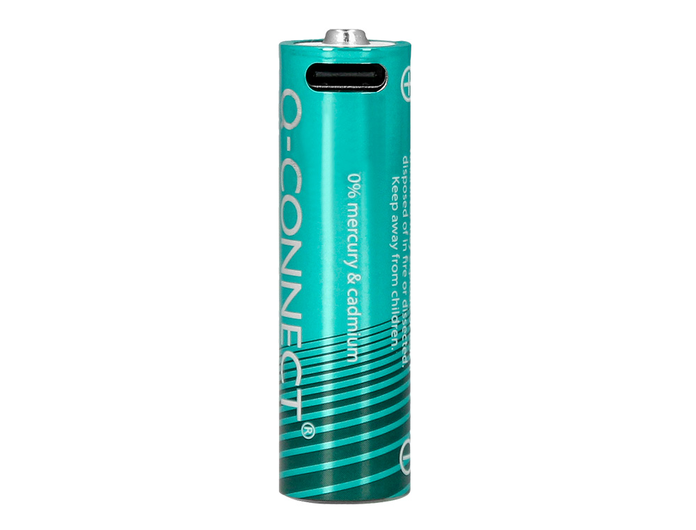 PILA Q-CONNECT AA RECARGABLE POR USB-C BLISTER DE 4 UNIDADES