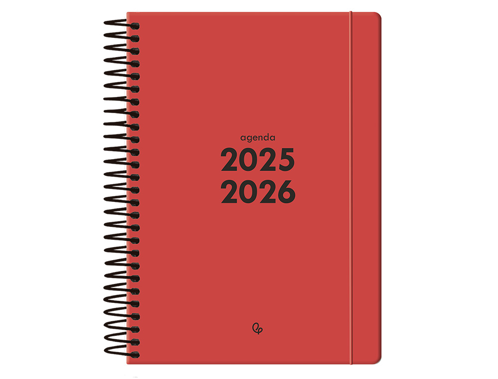 AGENDA ESCOLAR LIDERPAPEL 25-26 ESPIRAL BASIC ROJO SEMANA VISTA A5 BILINGE PAPEL FSC 70 GR
