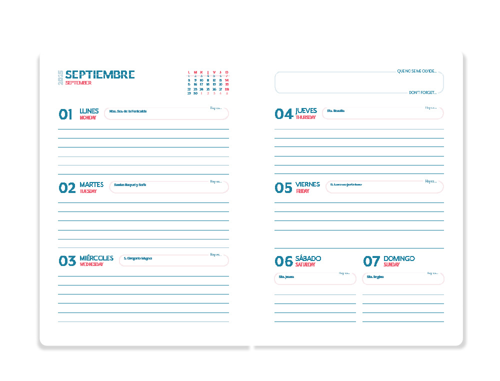 AGENDA ESCOLAR LIDERPAPEL 25-26 ESPIRAL WAVES MORADO SEMANA VISTA A5 BILINGÜE PAPEL FSC 80 GR