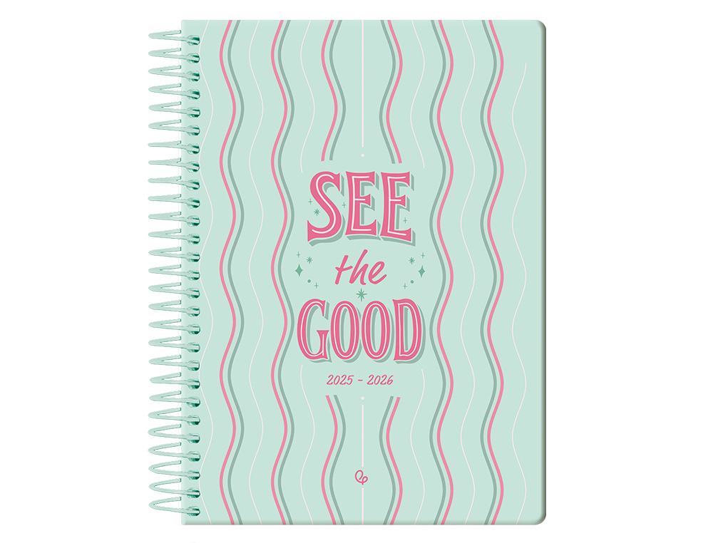 AGENDA ESCOLAR LIDERPAPEL 25-26 ESPIRAL PETITE LINEAS SEMANA VISTA A5 BILINGÜE PAPEL FSC 80 GR