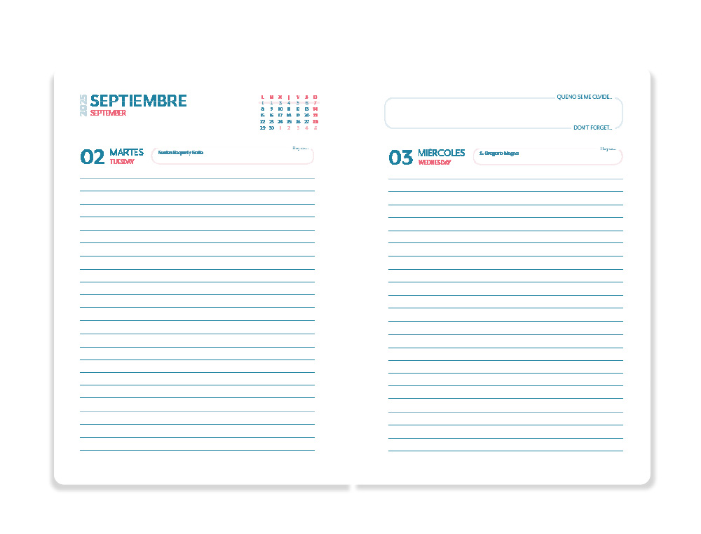 AGENDA ESCOLAR LIDERPAPEL 25-26 ESPIRAL CARS ROJO DIA PAGINA A5 BILINGÜE PAPEL FSC 80 GR