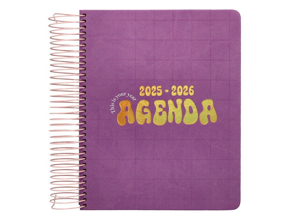 AGENDA ESCOLAR LIDERPAPEL 25-26 ESPIRAL KYMOLOS DIA PAGINA A5 BILINGE PAPEL FSC 80 GR