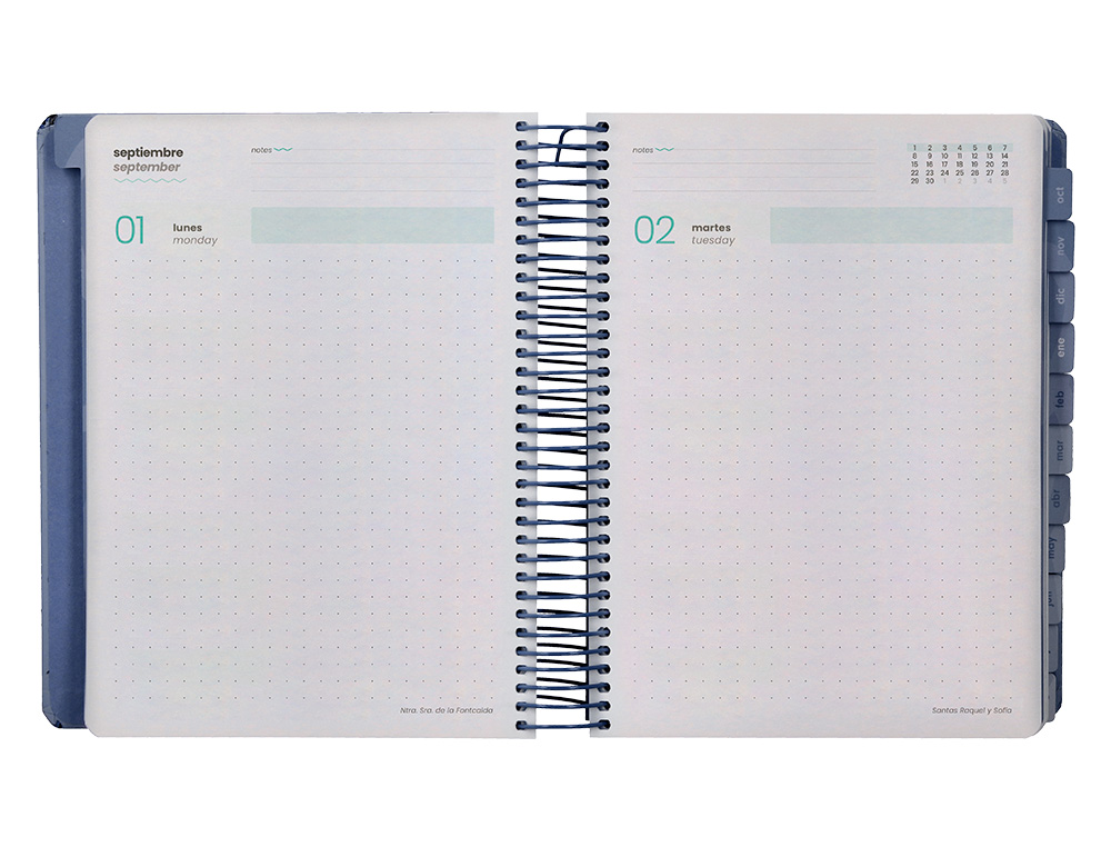 AGENDA ESCOLAR LIDERPAPEL 25-26 ESPIRAL PATTERNS MILITAR GRIS DIA PAGINA A5 BILINGÜE PAPEL FSC 80 GR