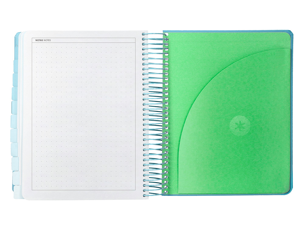 AGENDA ESCOLAR ANTARTIK 25-26 ESPIRAL HERE AND NOW AZUL DIA PAGINA A5 BILINGÜE PAPEL FSC 80 GR 80 GR