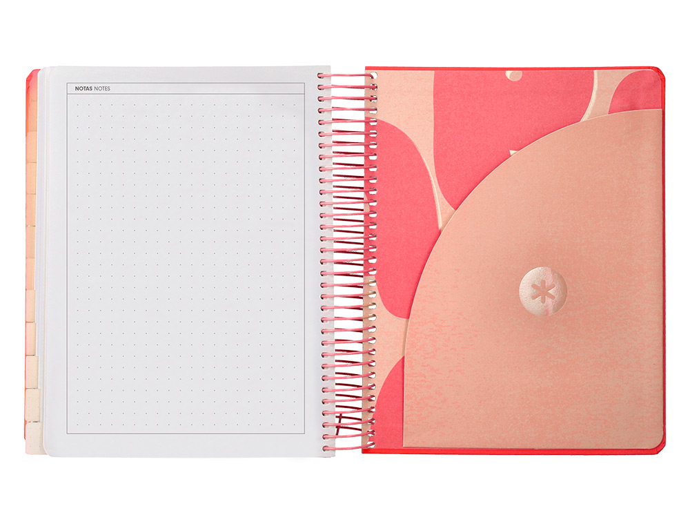 AGENDA ESCOLAR ANTARTIK 25-26 ESPIRAL PLANS NARANJA DIA PAGINA A5 BILINGÜE PAPEL FSC 80 GR
