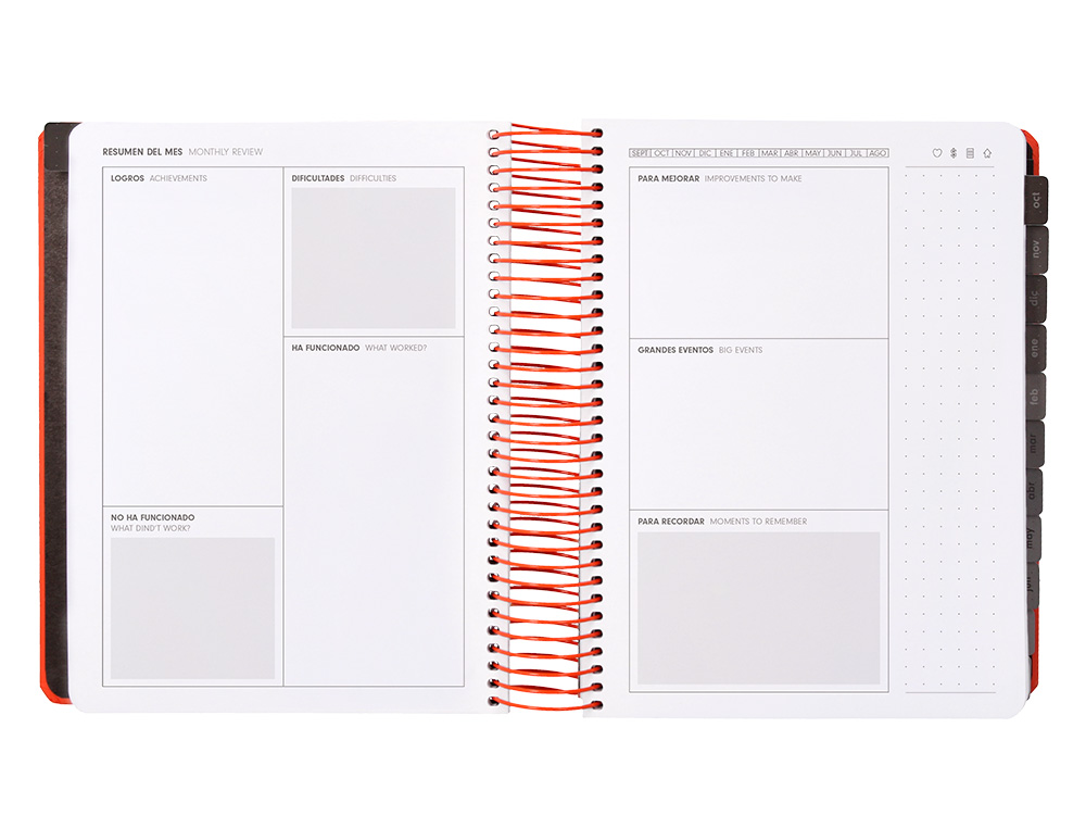 AGENDA ESCOLAR ANTARTIK 25-26 ESPIRAL NEON ROSA DIA PAGINA A5 BILINGÜE PAPEL FSC 80 GR