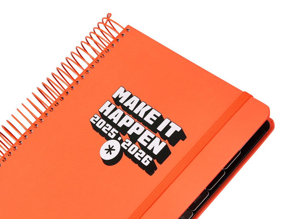 AGENDA ESCOLAR ANTARTIK 25-26 ESPIRAL NEON ROSA DIA PAGINA A5 BILINGÜE PAPEL FSC 80 GR