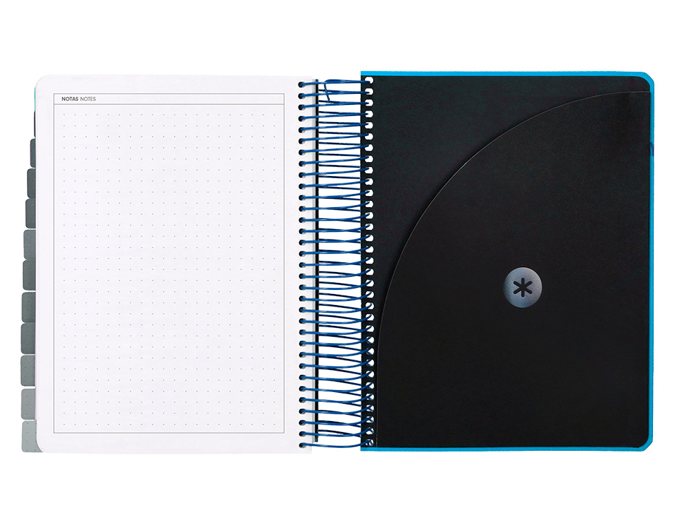 AGENDA ESCOLAR ANTARTIK 25-26 ESPIRAL NEON AZUL DIA PAGINA A5 BILINGÜE PAPEL FSC 80 GR