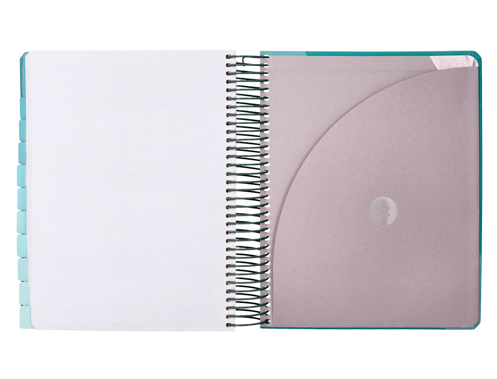 AGENDA ESCOLAR ANTARTIK 25-26 ESPIRAL FUN DAY TURQUESA DIA PAGINA A5 BILINGÜE PAPEL FSC 80 GR