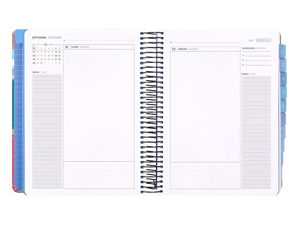 AGENDA ESCOLAR ANTARTIK 25-26 ESPIRAL CARGO DIA PAGINA A5 BILINGE PAPEL FSC 80 GR
