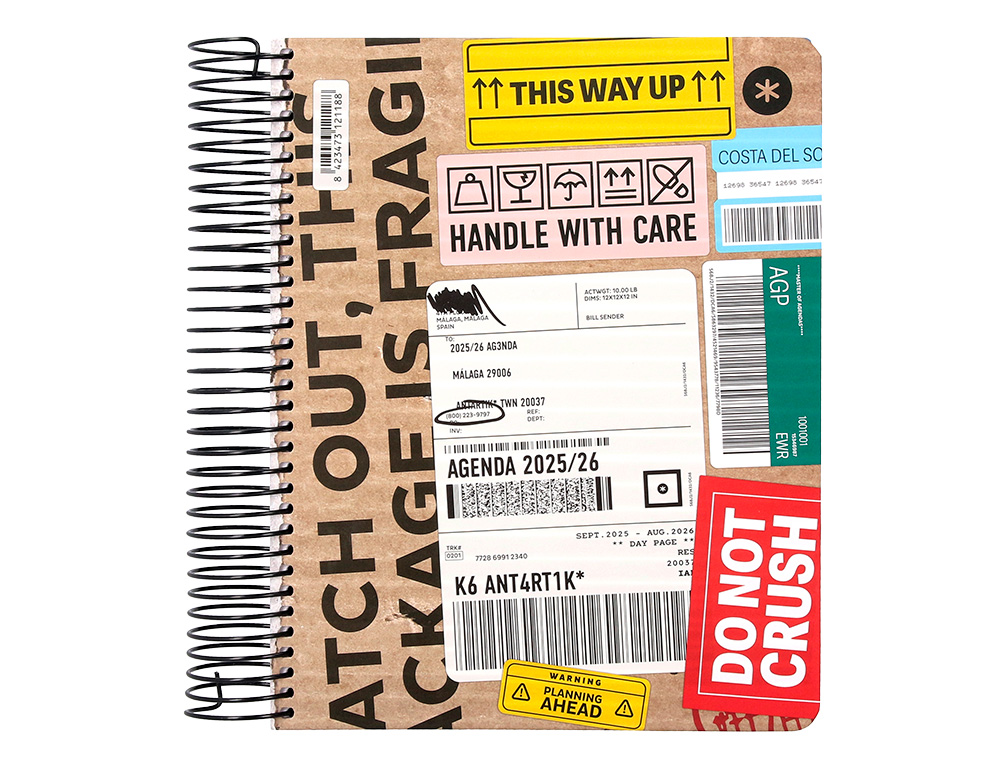 AGENDA ESCOLAR ANTARTIK 25-26 ESPIRAL CARGO DIA PAGINA A5 BILINGE PAPEL FSC 80 GR