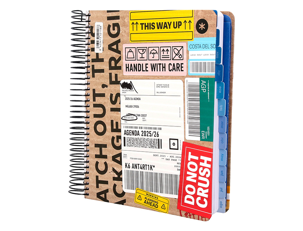 AGENDA ESCOLAR ANTARTIK 25-26 ESPIRAL CARGO DIA PAGINA A5 BILINGE PAPEL FSC 80 GR