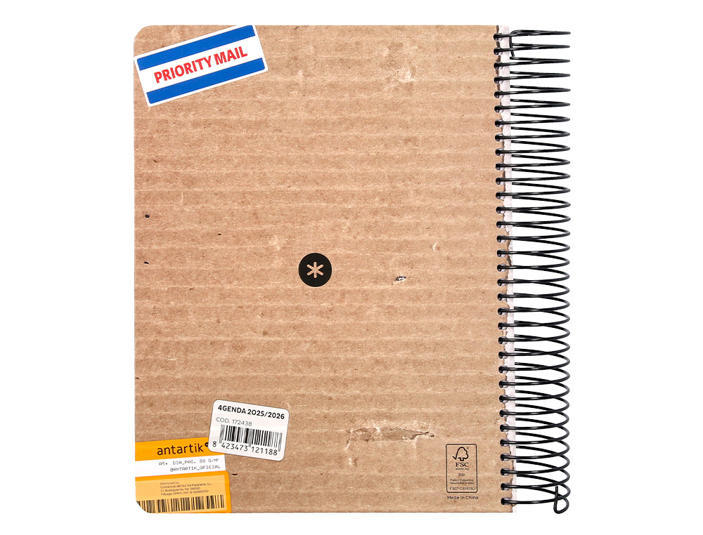 AGENDA ESCOLAR ANTARTIK 25-26 ESPIRAL CARGO DIA PAGINA A5 BILINGE PAPEL FSC 80 GR
