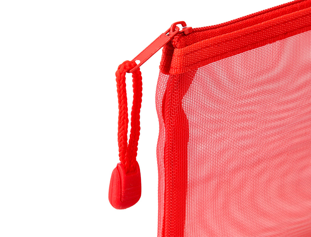 BOLSA ZIPPER BAG LIDERPAPEL POLIESTER TRANSPIRABLE MULTIUSOS DIN A4 ROJO