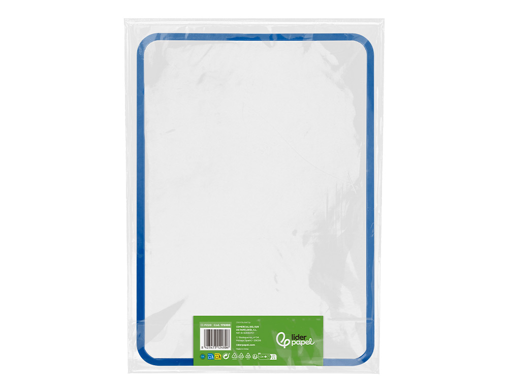 PIZARRA BLANCA LIDERPAPEL 21X30 CM MAGNETICA DOBLE CARA LISA CON ROTULADOR IMAN Y BORRADOR