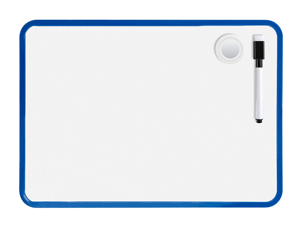 PIZARRA BLANCA LIDERPAPEL 21X30 CM MAGNETICA DOBLE CARA LISA CON ROTULADOR IMAN Y BORRADOR