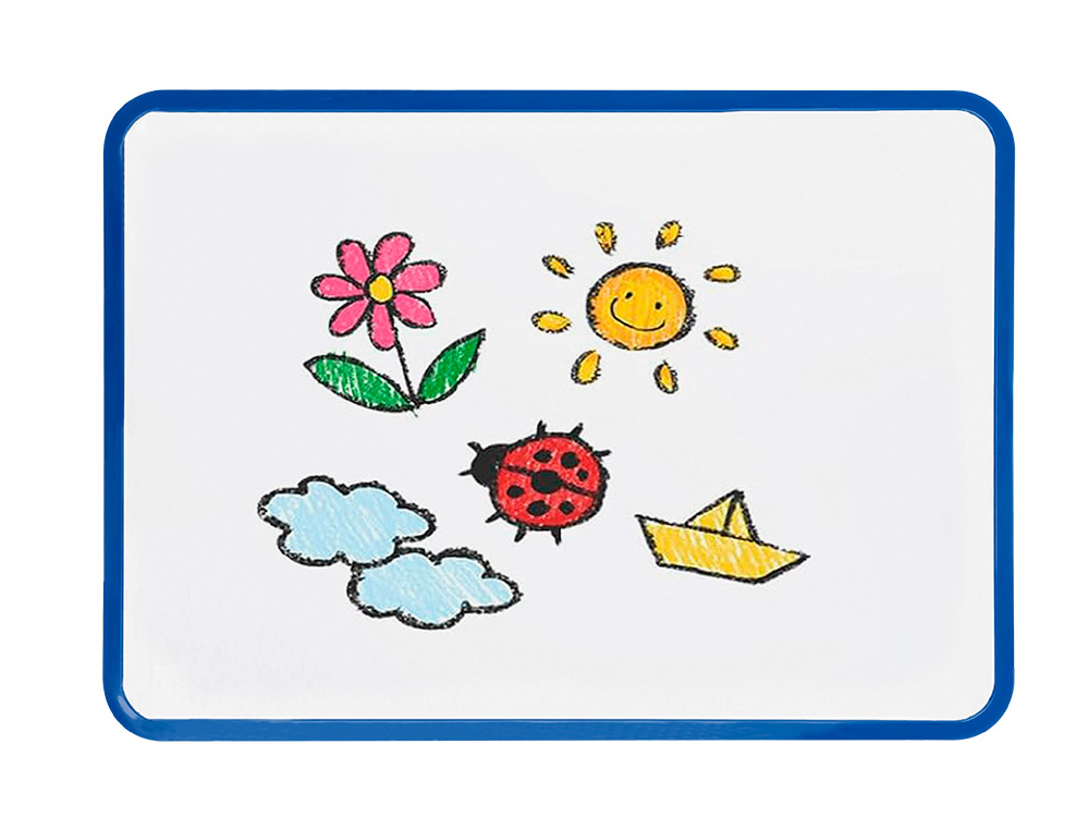PIZARRA BLANCA LIDERPAPEL 21X30 CM MAGNETICA DOBLE CARA LISA CON ROTULADOR IMAN Y BORRADOR