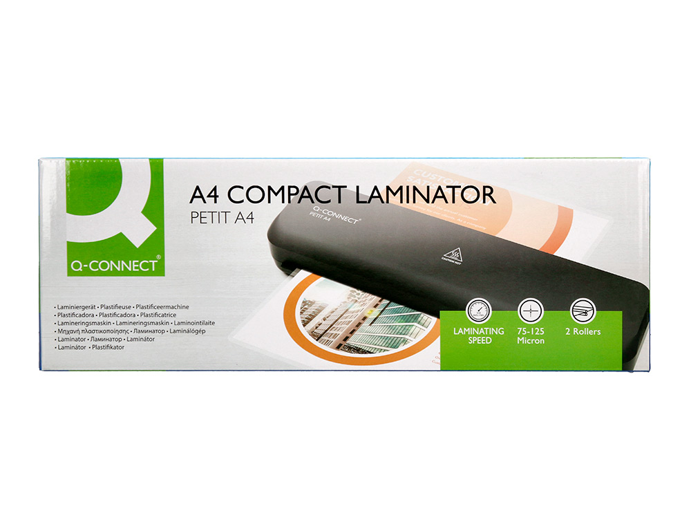 PLASTIFICADORA Q-CONNECT COMPACTA KF19061 DIN A4 PLASTIFICADO CALIENTE/FRIO LUCES READY/POWER 2 RODILLOS
