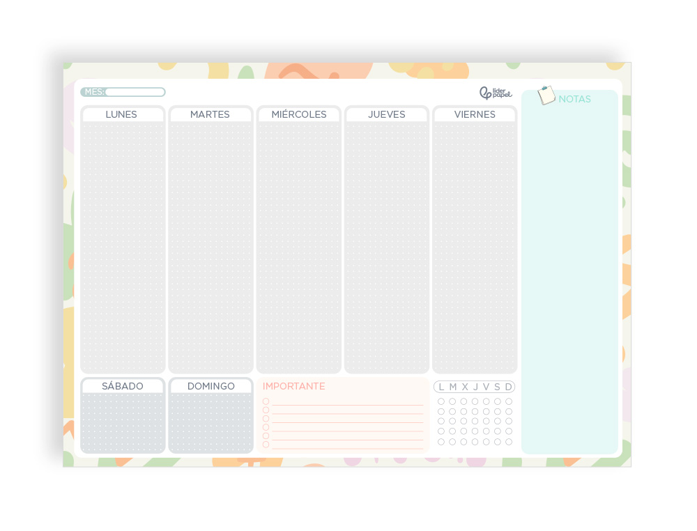 PLANNING SEMANAL LIDERPAPEL JOVEN 2026 29,7X21 CM DIN A4 CON PEGATINAS PAPEL 104 GR