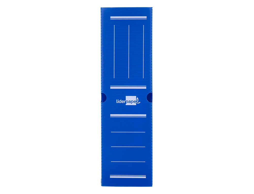 CAJA ARCHIVO DEFINITIVO PLASTICO LIDERPAPEL LOMO 100 MM AZUL 360X100X260 MM