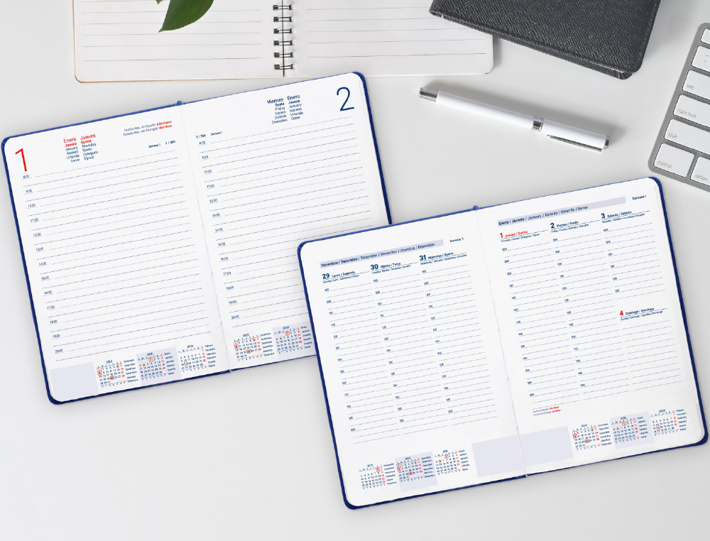 AGENDA ENCUADERNADA LIDERPAPEL CRETA 150X210 MM 2026 SEMANA VISTA GRIS PAPEL 70 GR FSC