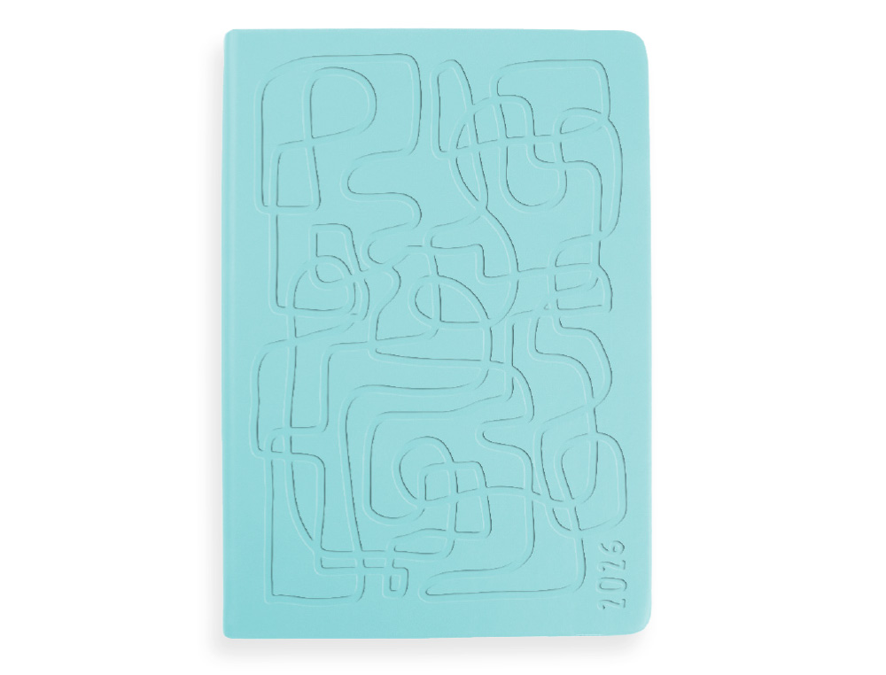 AGENDA ENCUADERNADA LIDERPAPEL ICARIA A5 2026 DIA PAGINA AZUL CLARO PAPEL 70 GR FSC