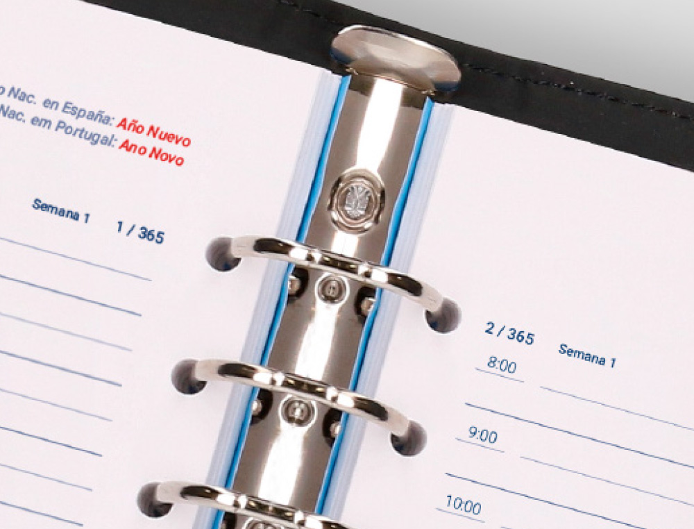 AGENDA ANILLAS LIDERPAPEL NERO 150X210 MM 2026 DIA PAGINA PAPEL 70 GR FSC