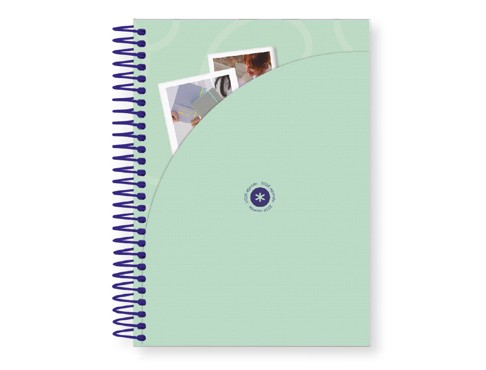 AGENDA ESPIRAL ANTARTIK HERE AND NOW A5+ 2026 DÍA PÁGINA AZUL CLARO PAPEL 80G FSC