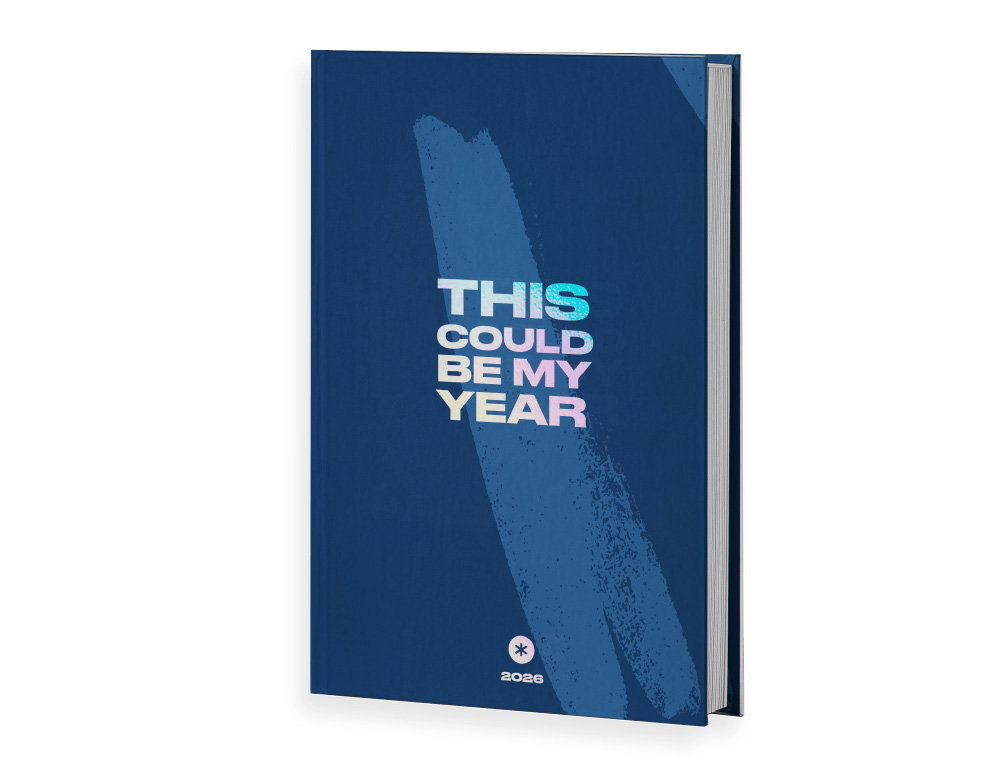 AGENDA ENCUADERNADA ANTARTIK MY YEAR A5+ 2026 DÍA PÁGINA AZUL OSCURO PAPEL 80G FSC