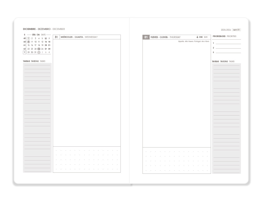 AGENDA ENCUADERNADA ANTARTIK MY YEAR A5+ 2026 DÍA PÁGINA AZUL OSCURO PAPEL 80G FSC