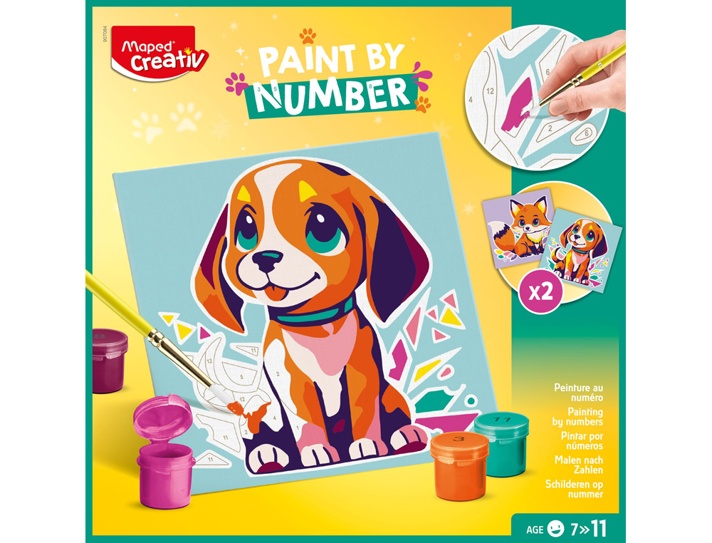 JUEGO MAPED CREATIV PINTA POR NUMEROS PERRO/ZORRO