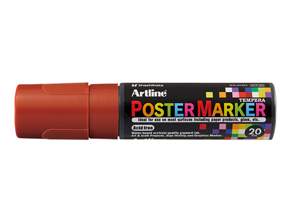 ROTULADOR ARTLINE POSTER MARKER EPP-20 PUNTA RECTANGULAR 20 MM COLOR MARRON