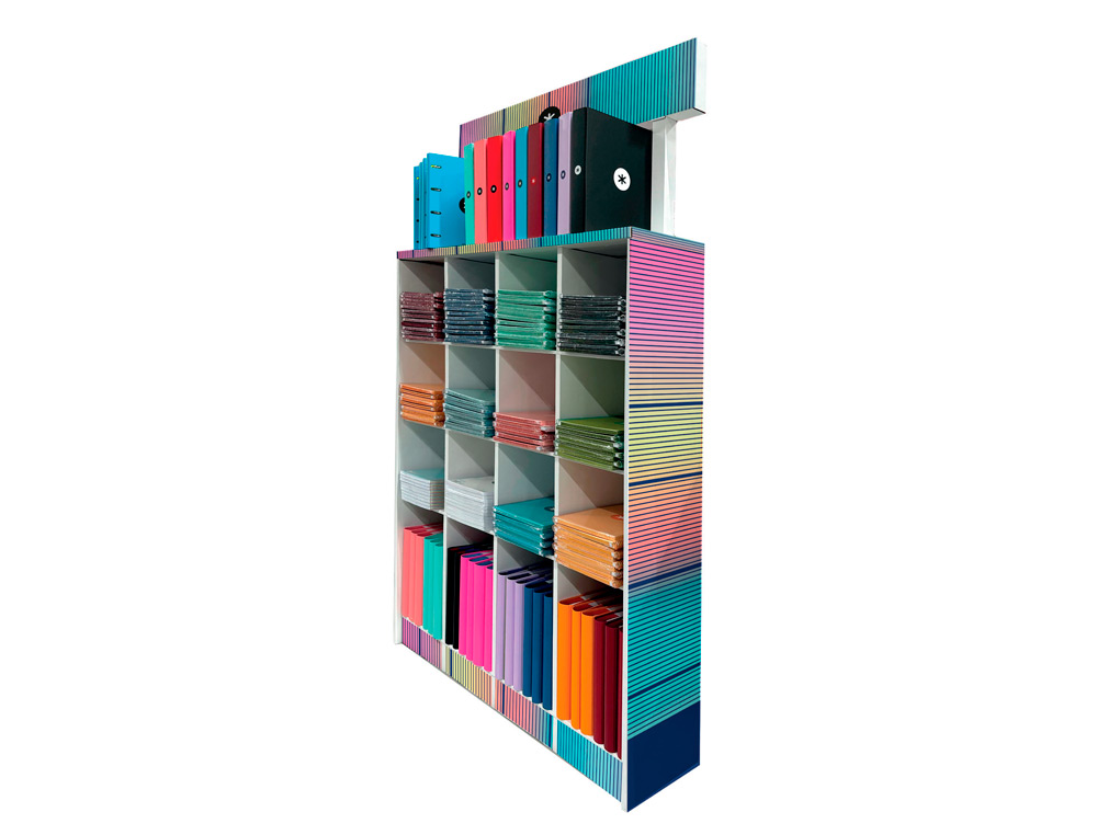 CUADERNO Y CARPETA ANTARTIK EXPOSITOR DE SUELO CARTON CON 169 UNIDADES 30X150X115 CM
