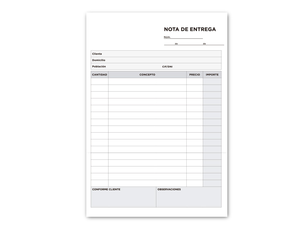 TALONARIO LIDERPAPEL ENTREGAS CUARTO ORIGINAL Y COPIA T226