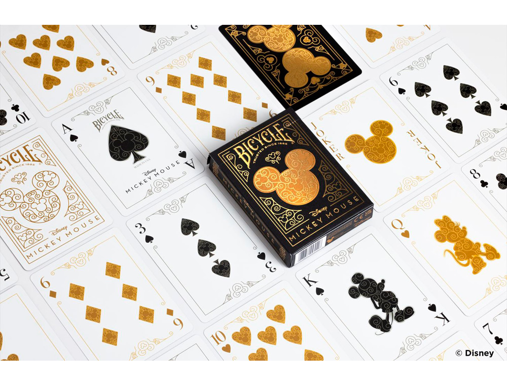 BARAJA DE CARTAS BICYCLE DISNEY BLACK AND GOLD MICKEY