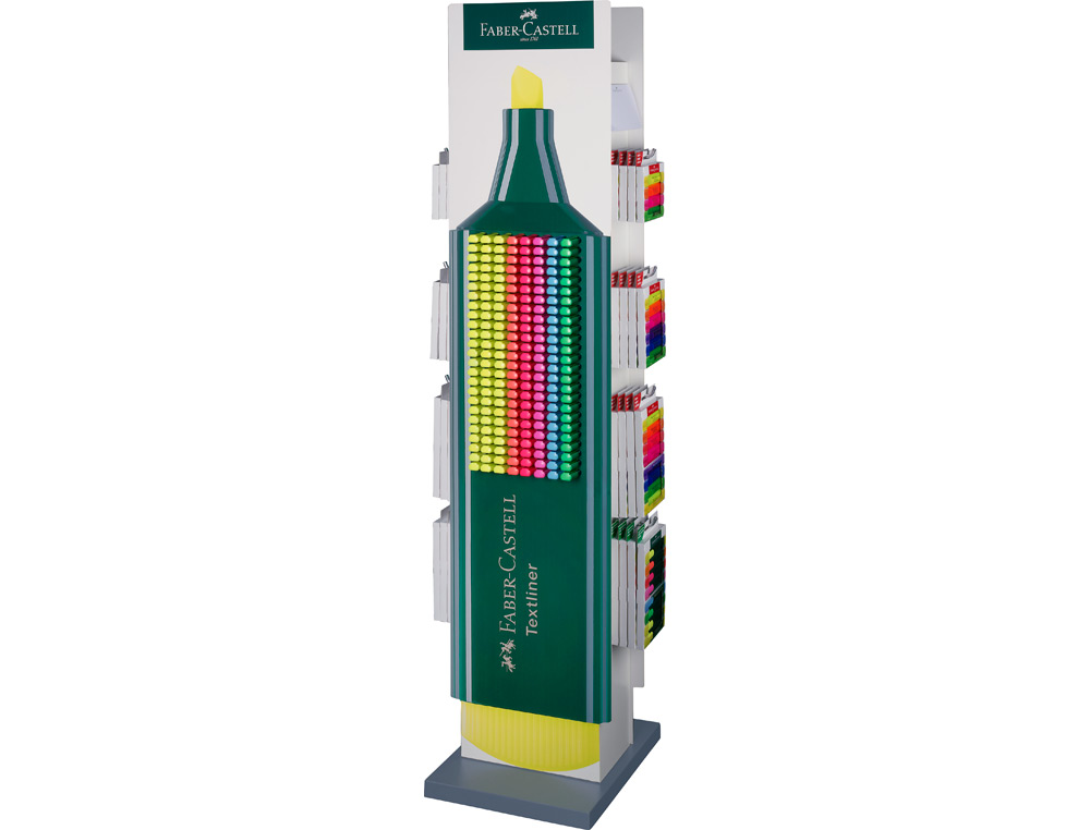 ROTULADOR FABER CASTELL FLUORESCENTE FAMILIA TEXTLINER EXPOSITOR DE SUELO 480 UNIDADES COLORES SURTIDOS