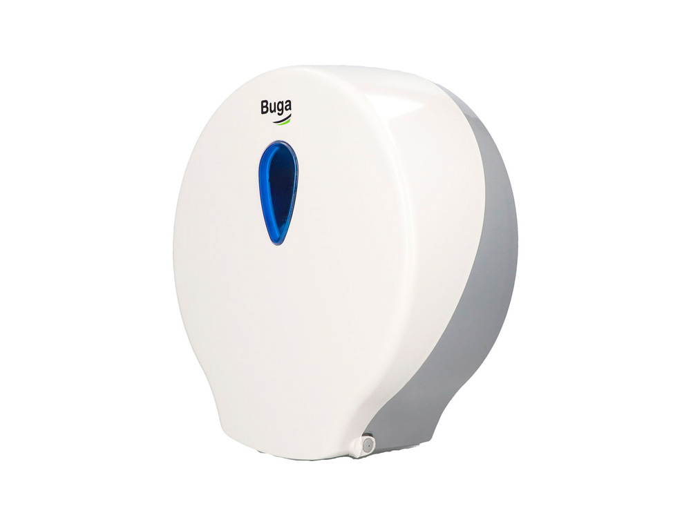 DISPENSADOR PAPEL HIGIENICO INDUSTRIAL BUNZL BUGA FABRICADO EN ABS COLOR BLANCO