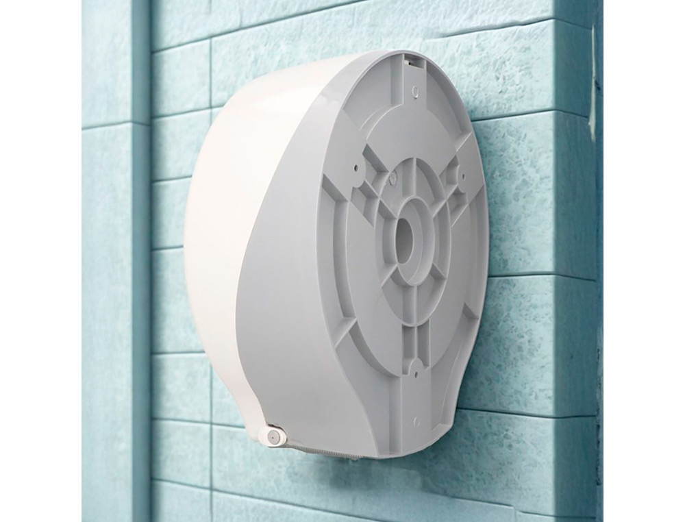 DISPENSADOR PAPEL HIGIENICO INDUSTRIAL BUNZL BUGA FABRICADO EN ABS COLOR BLANCO