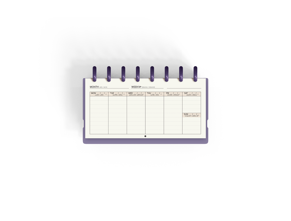 PLANIFICADOR CARCHIVO INGENIOX MY WEEK CHECK LIST MY WEEK SEMANAL MALVA 105X210 MM