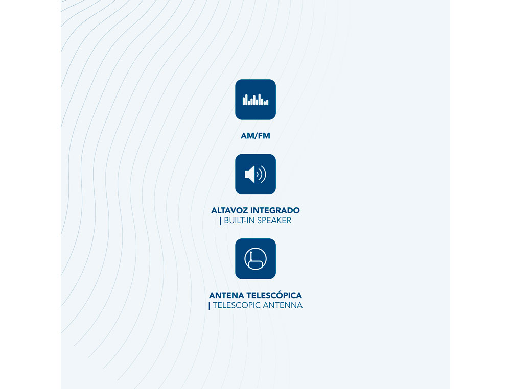 RADIO PORTATIL DAEWOO AM/FM ANTENA TELESCOPICA AURICULARES INCLUIDOS JACK 3.5 MM COLOR PLATA
