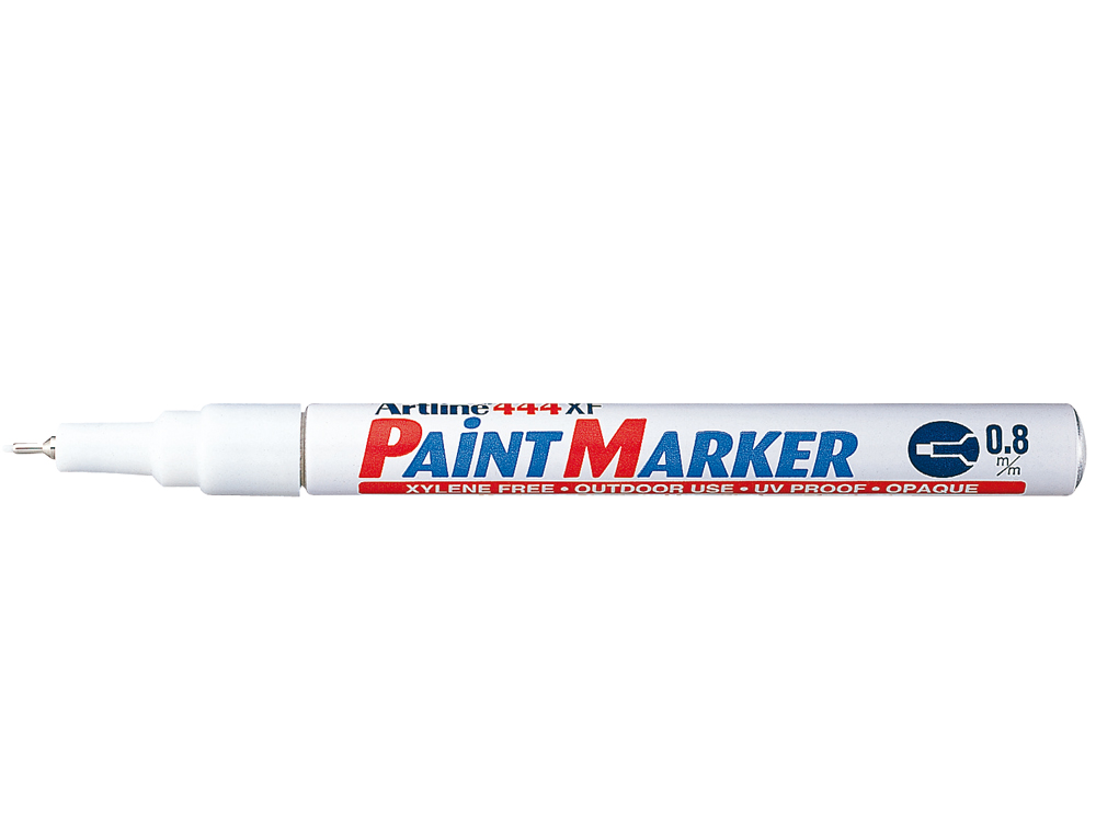 ROTULADOR ARTLINE MARCADOR PERMANENTE EK-444 XF BLANCO PUNTA REDONDA 0.8 MM METAL CAUCHO Y PLASTICO