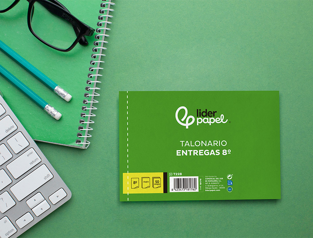 TALONARIO LIDERPAPEL ENTREGAS 8º ORIGINAL Y COPIA T228 APAISADO