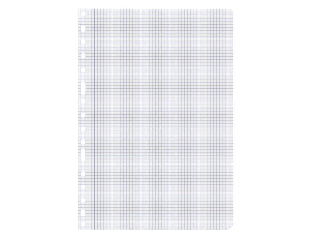 RECAMBIO LIDERPAPEL A4 100 HOJAS 60G/M2 CUADRO 4 MM CON MARGEN 16 TALADROS